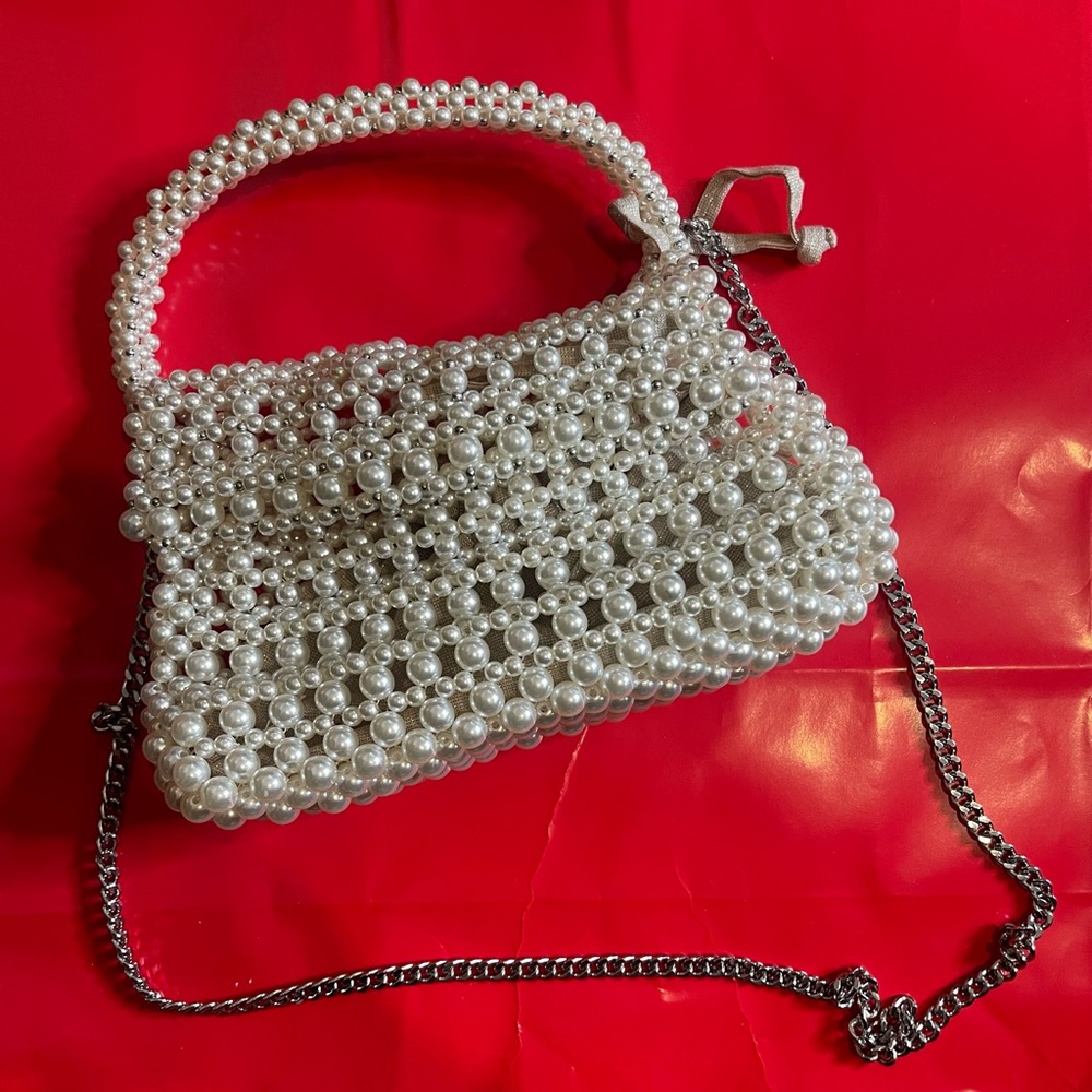 ZARA beaded pearl mini bag